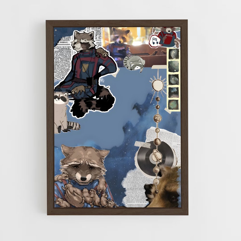 ap-rocket raccoon-7 cadre Bois foncé