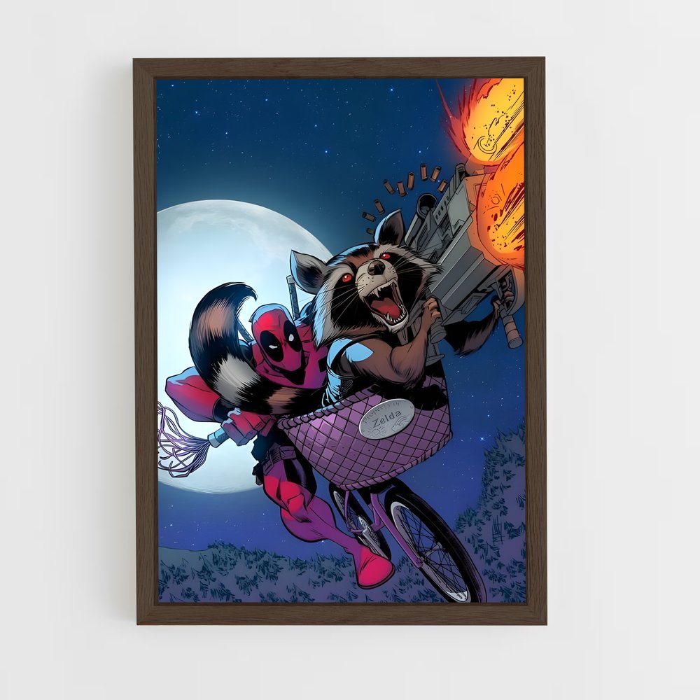 ap-rocket raccoon-8 cadre Bois foncé