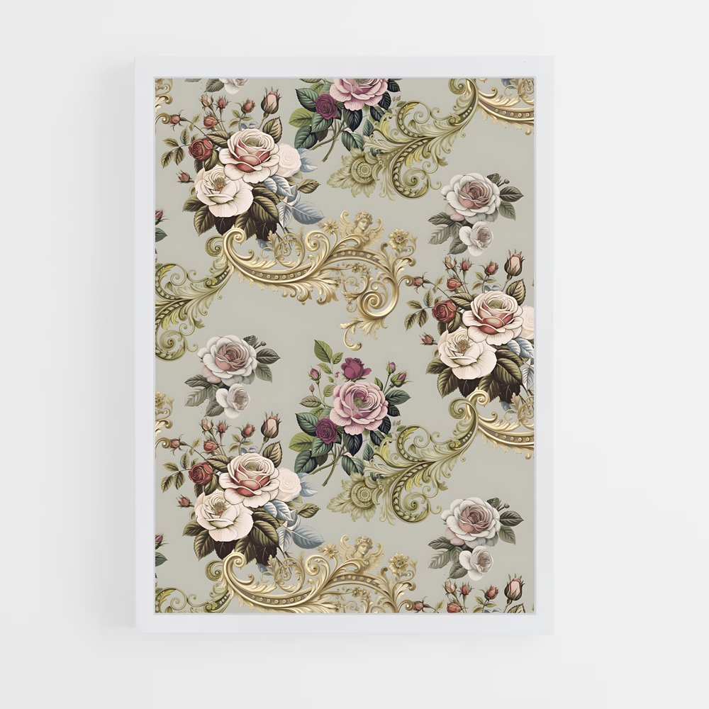 ap-rococo patterns-3 cadre Blanc