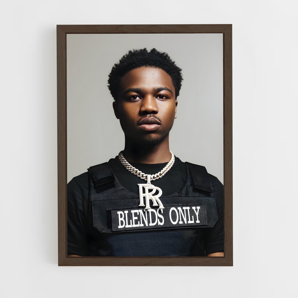 ap-roddy ricch-10 cadre Bois foncé