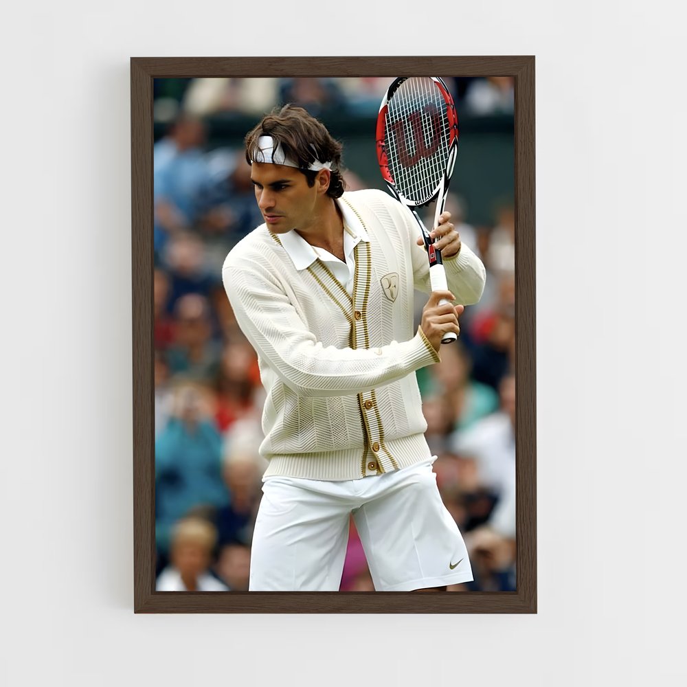 ap-roger federer-1 cadre Bois foncé