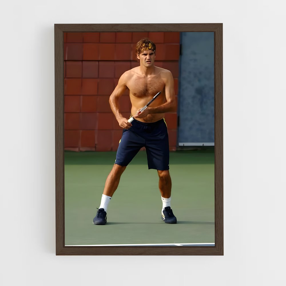 ap-roger federer-8 cadre Bois foncé