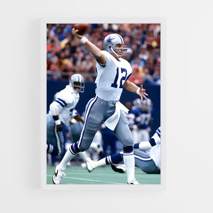 ap-roger staubach-3 cadre Blanc