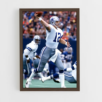 ap-roger staubach-3 cadre Bois foncé