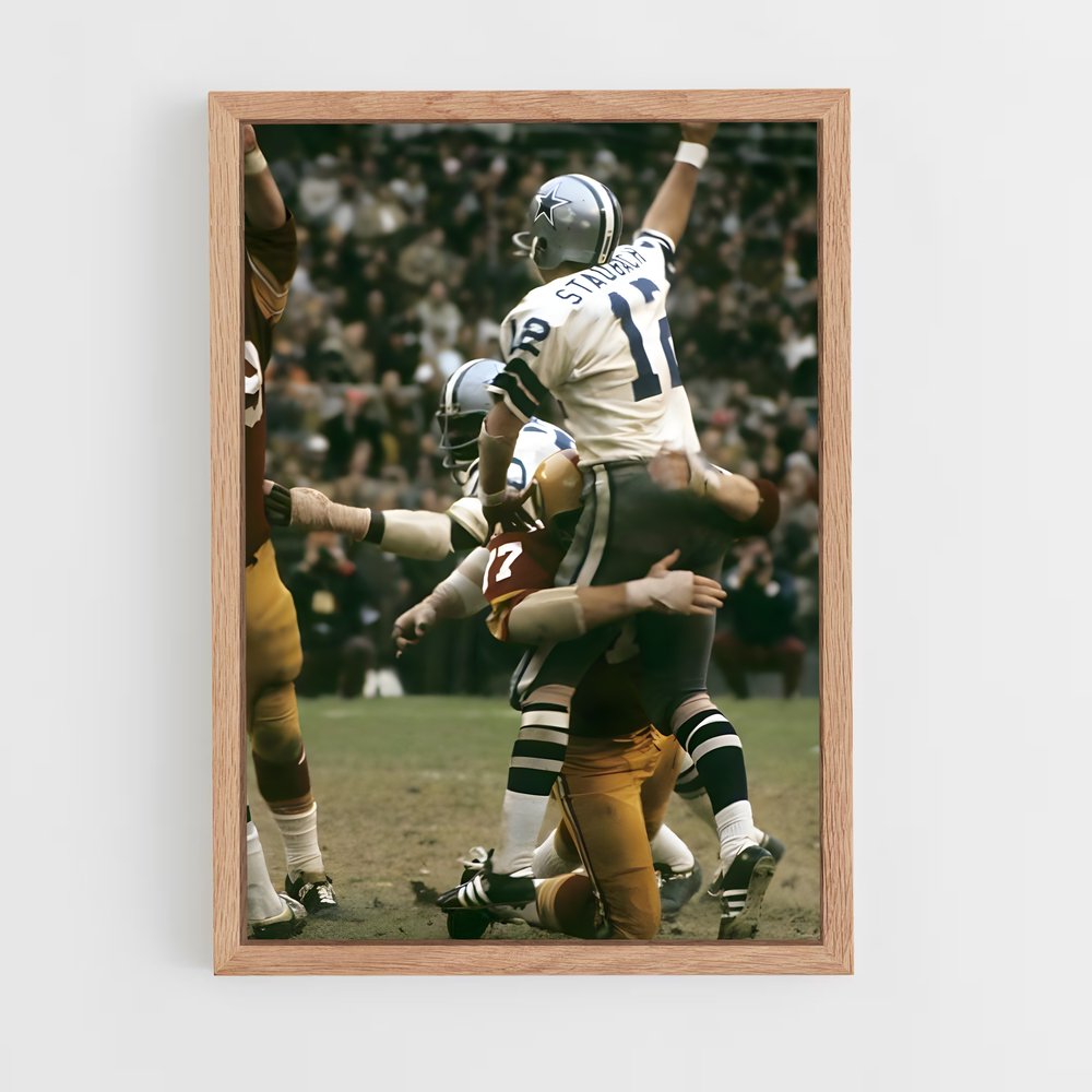 ap-roger staubach-5 cadre Bois clair