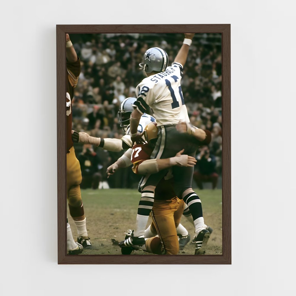 ap-roger staubach-5 cadre Bois foncé