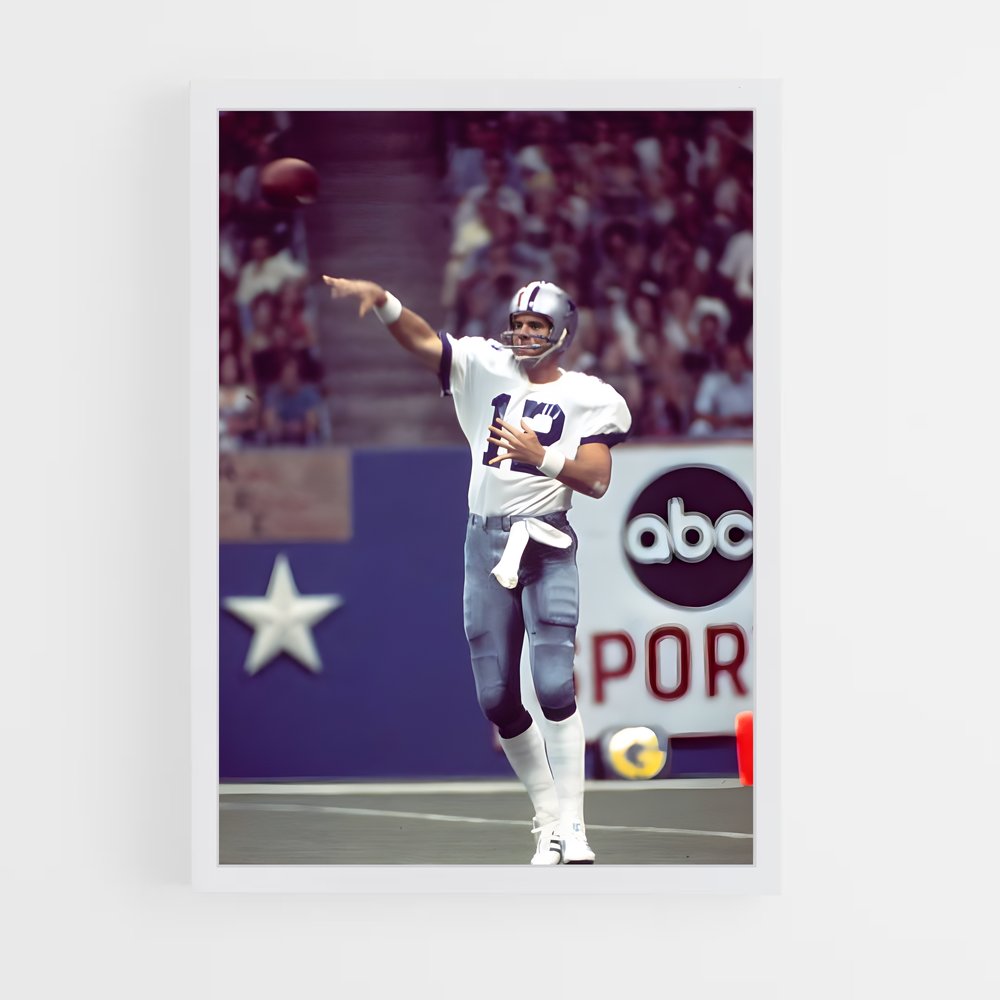 ap-roger staubach-6 cadre Blanc