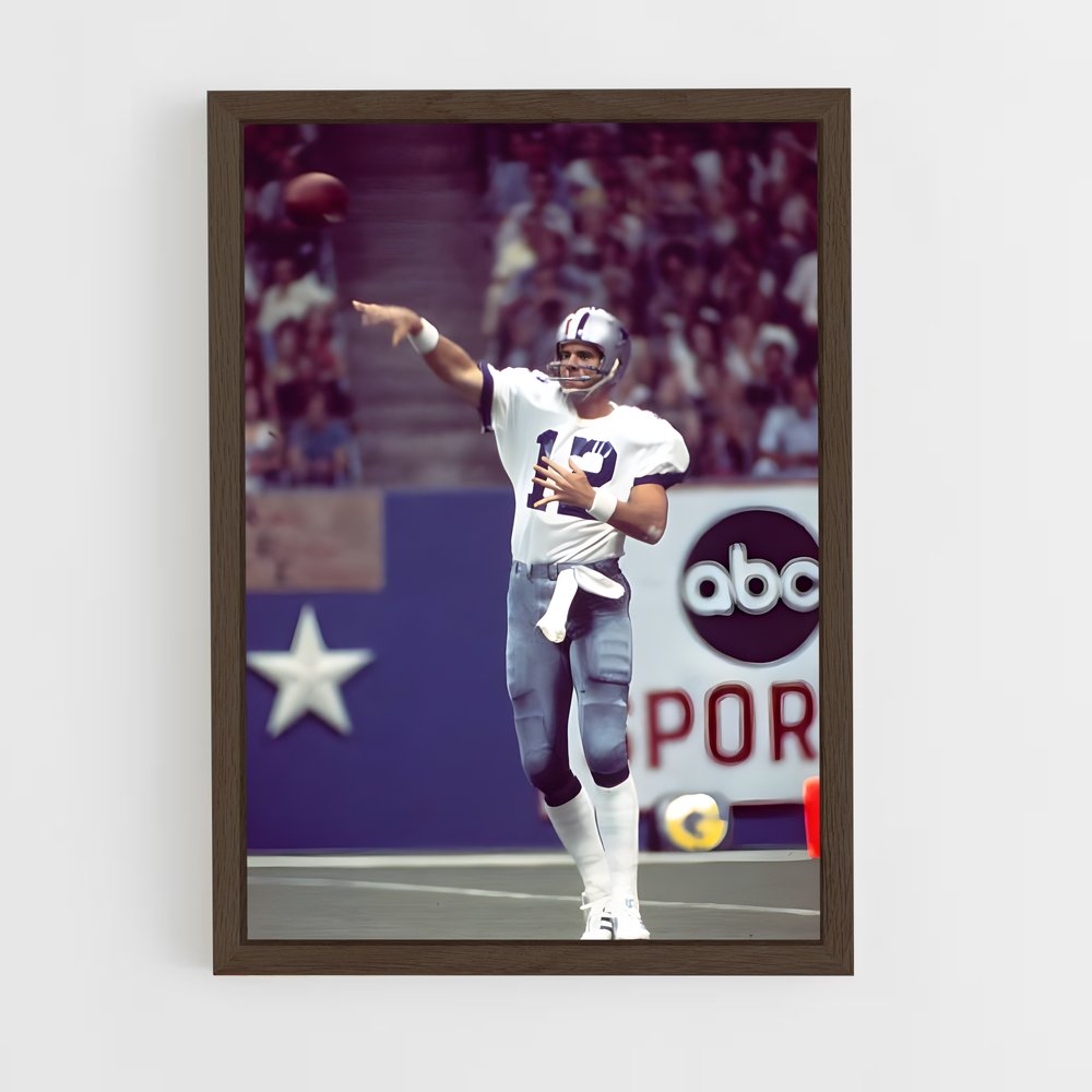 ap-roger staubach-6 cadre Bois foncé