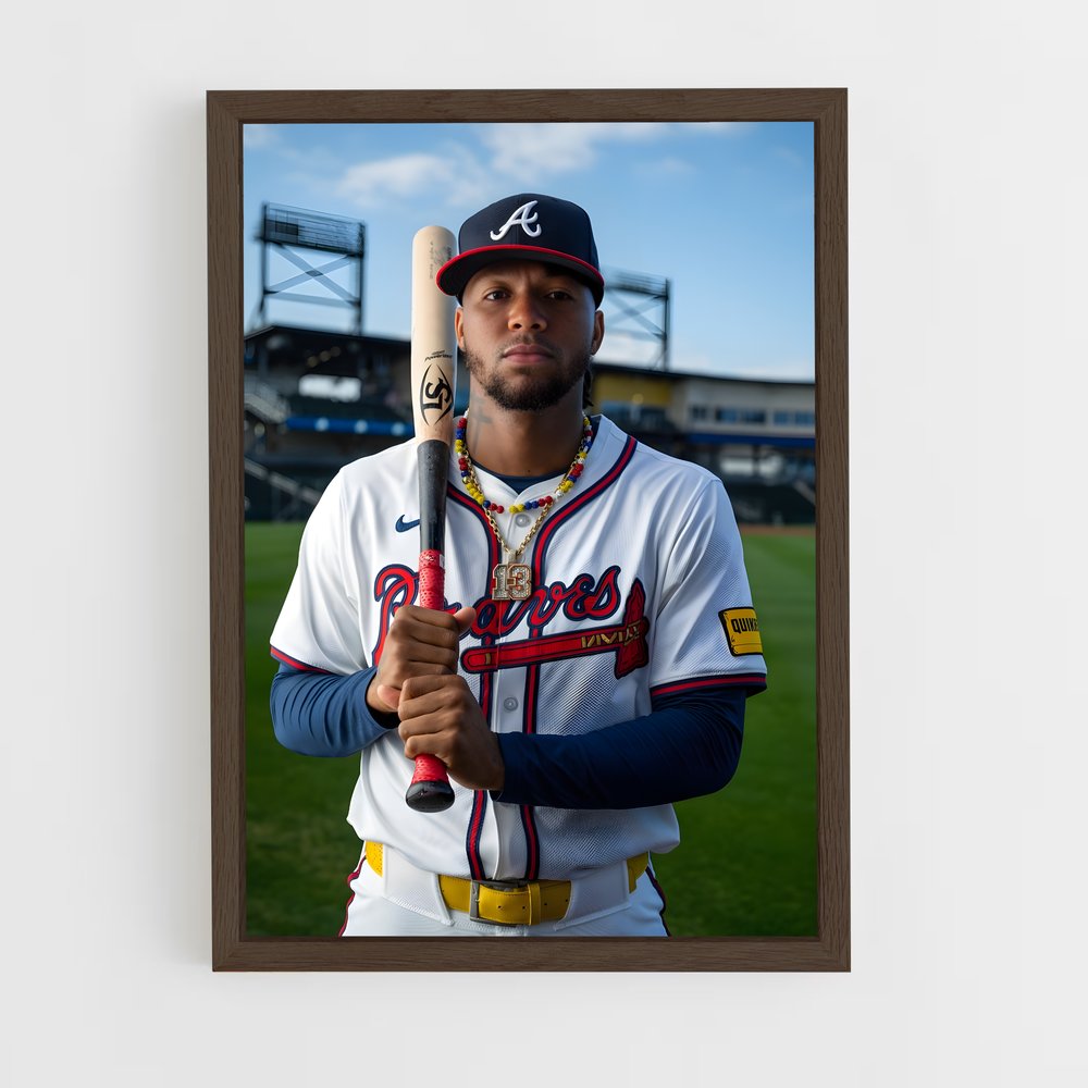 ap-ronald acuna jr-9 cadre Bois foncé