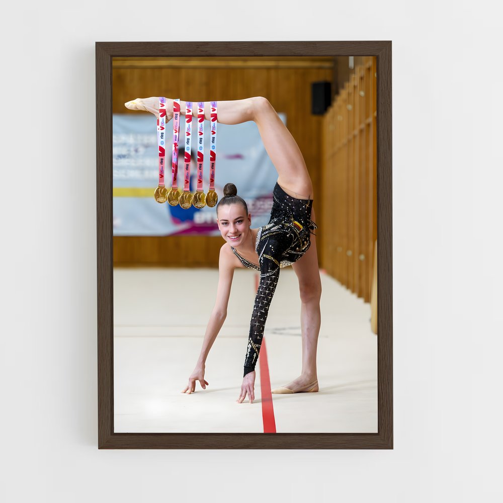 ap-rope rhythmic gymnastics-5 cadre Bois foncé