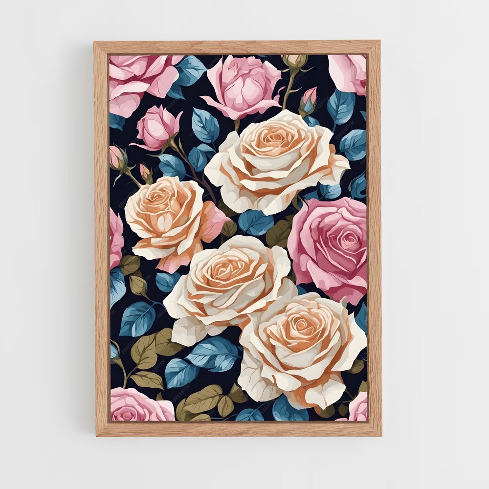 ap-rose patterns-11 cadre Bois clair