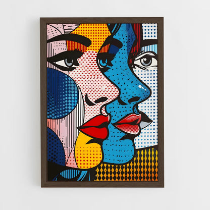 ap-roy lichtenstein-3 cadre Bois foncé