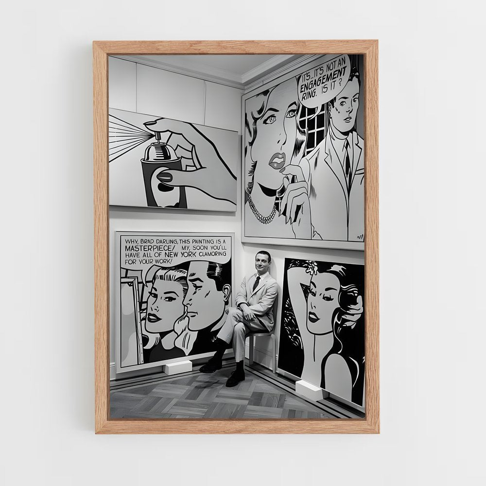 ap-roy lichtenstein-4 cadre Bois clair