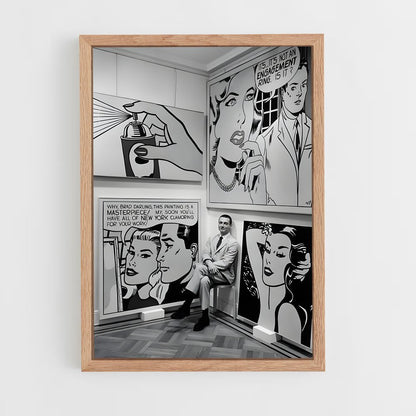 ap-roy lichtenstein-4 cadre Bois clair