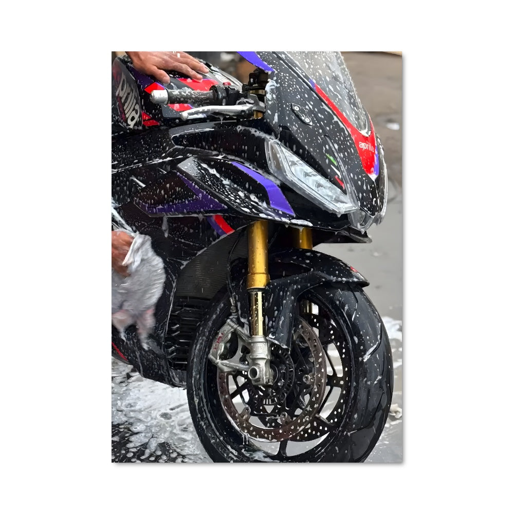 Poster Moto et Miroir