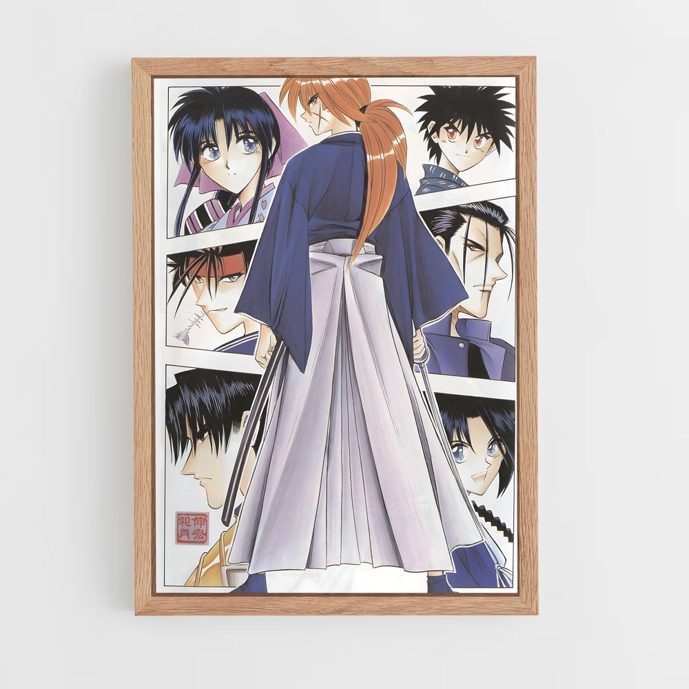 ap-rurouni kenshin-4 cadre Bois clair