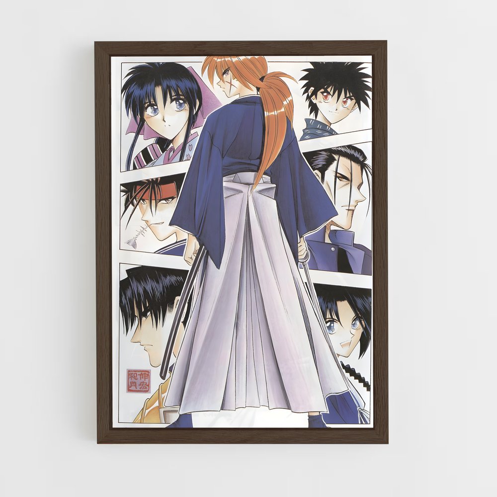 ap-rurouni kenshin-4 cadre Bois foncé