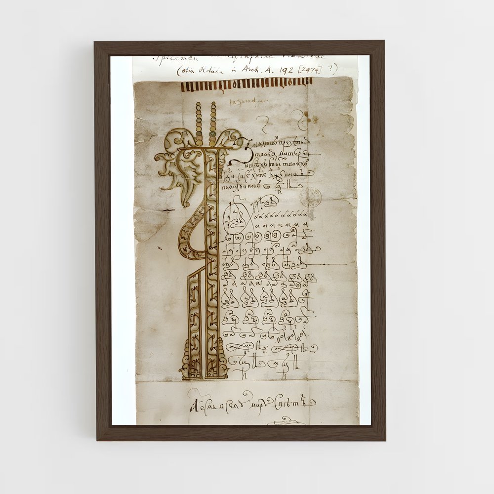 ap-russian calligraphy-3 cadre Bois foncé