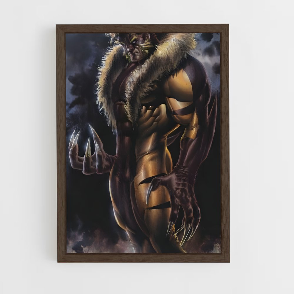 ap-sabretooth x-men-11 cadre Bois foncé