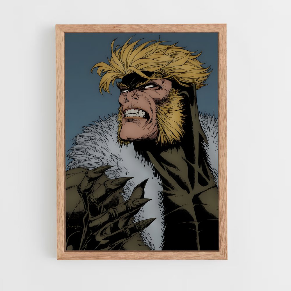 ap-sabretooth x-men-9 cadre Bois clair