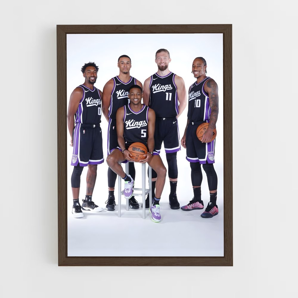 ap-sacramento kings-12 cadre Bois foncé