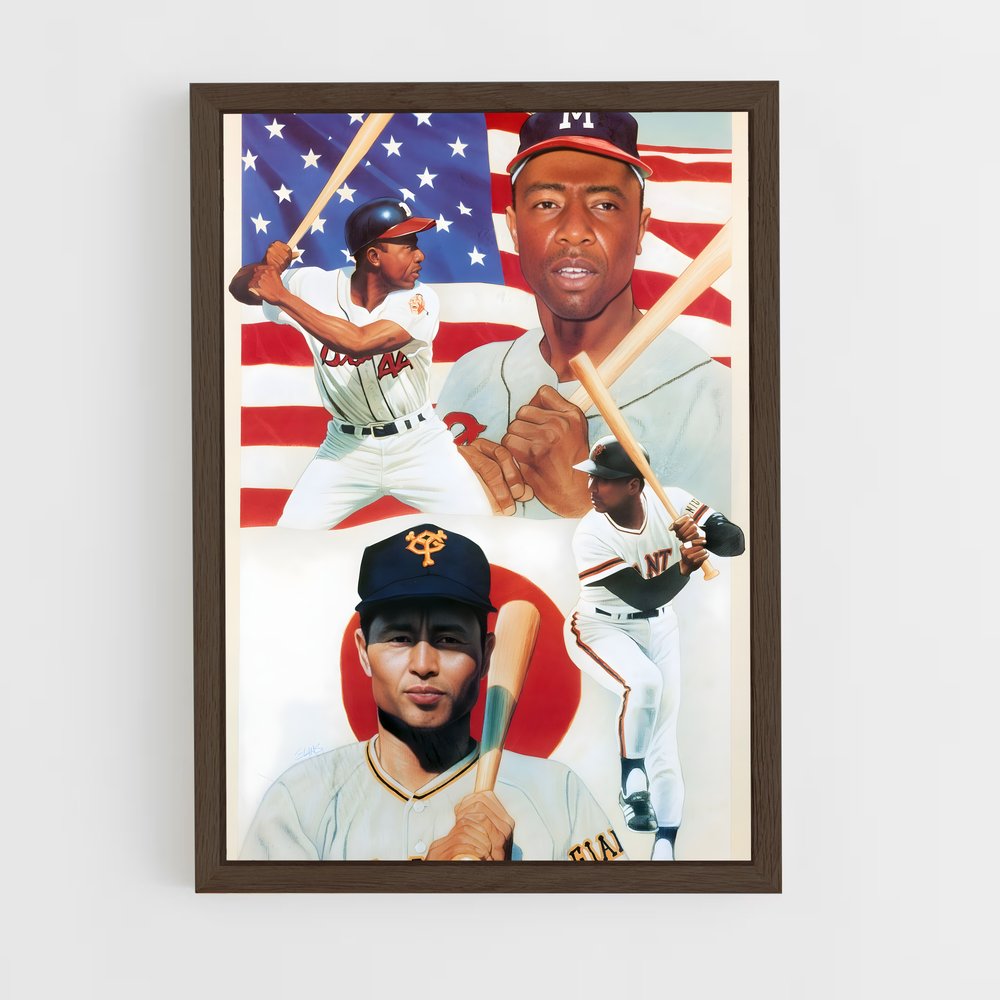 ap-sadaharu oh-4 cadre Bois foncé