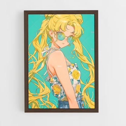 ap-sailor moon-7 cadre Bois foncé