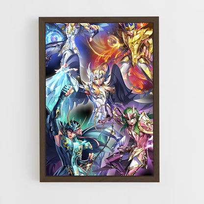 ap-saint seiya-3 cadre Bois foncé