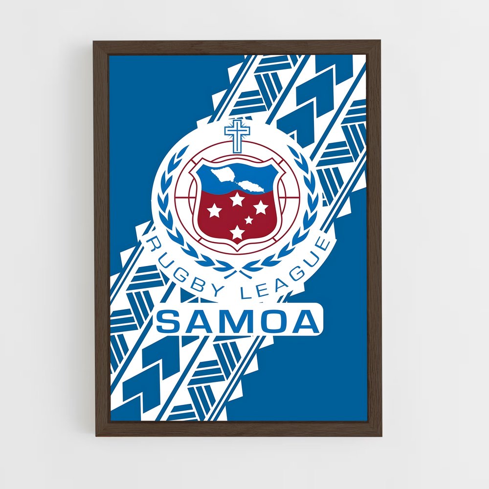 ap-samoa national rugby team-2 cadre Bois foncé