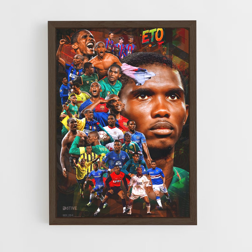 ap-samuel eto'o-3 cadre Bois foncé