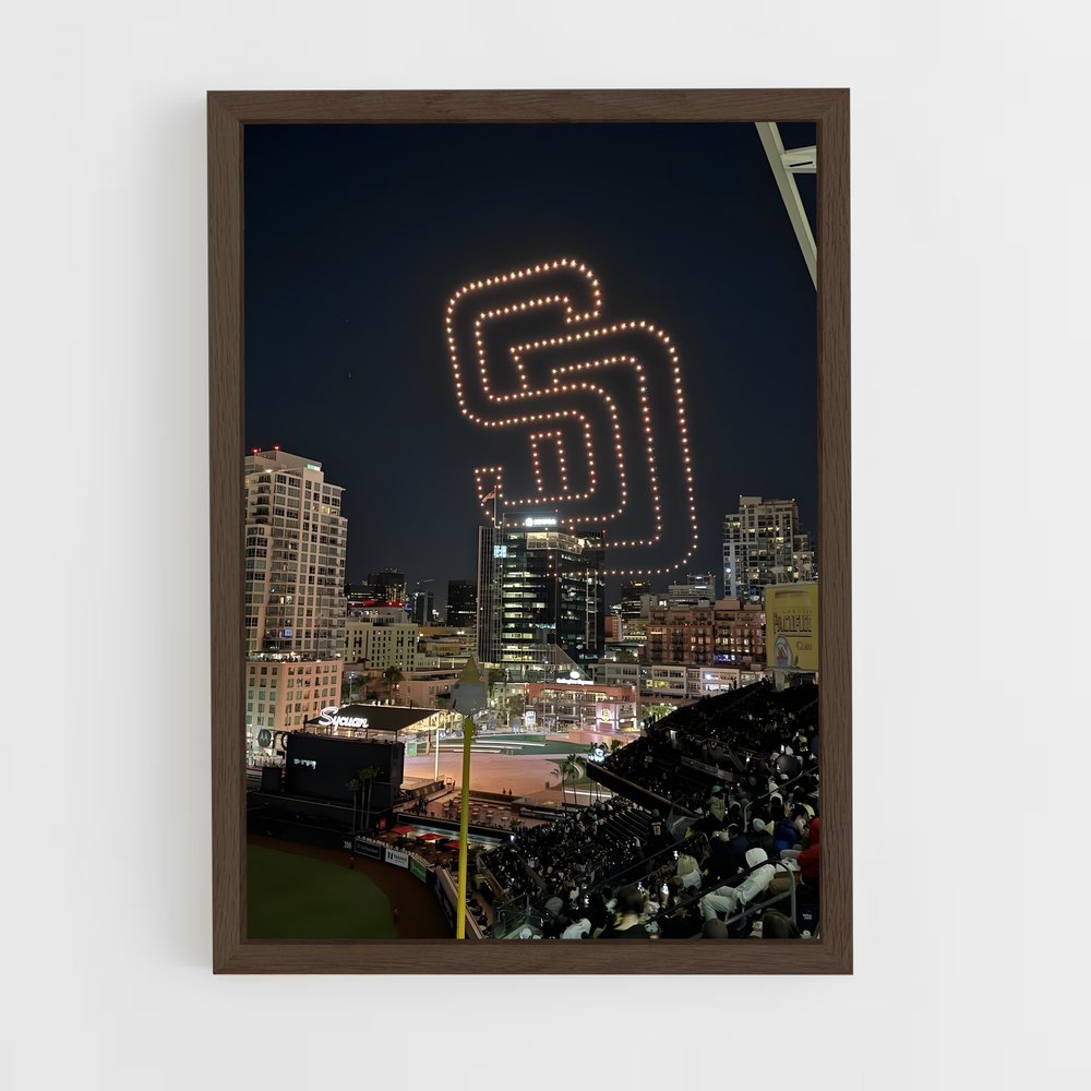 ap-san diego padres-1 cadre Bois foncé