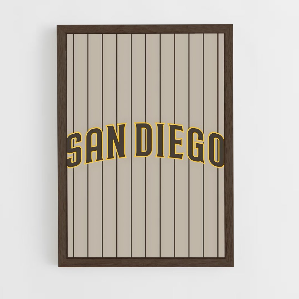 ap-san diego padres-11 cadre Bois foncé