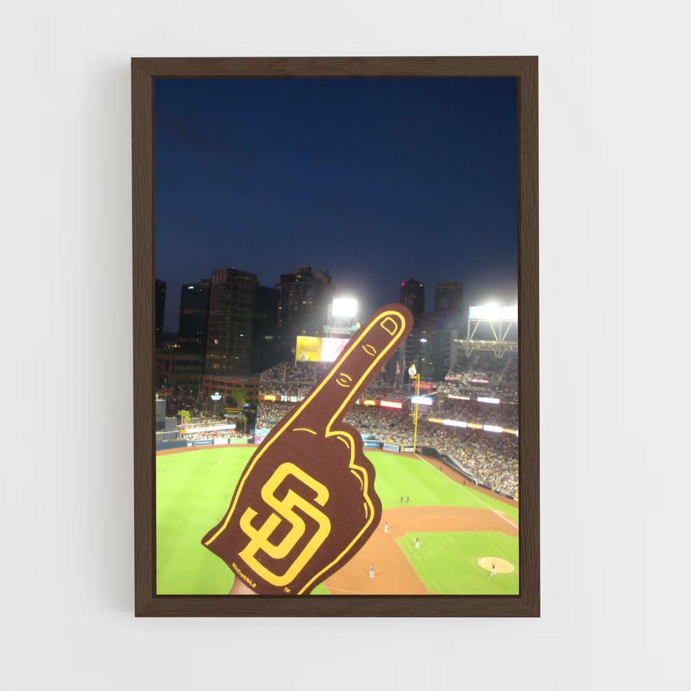 ap-san diego padres-3 cadre Bois foncé