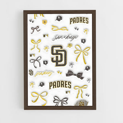 ap-san diego padres-9 cadre Bois foncé