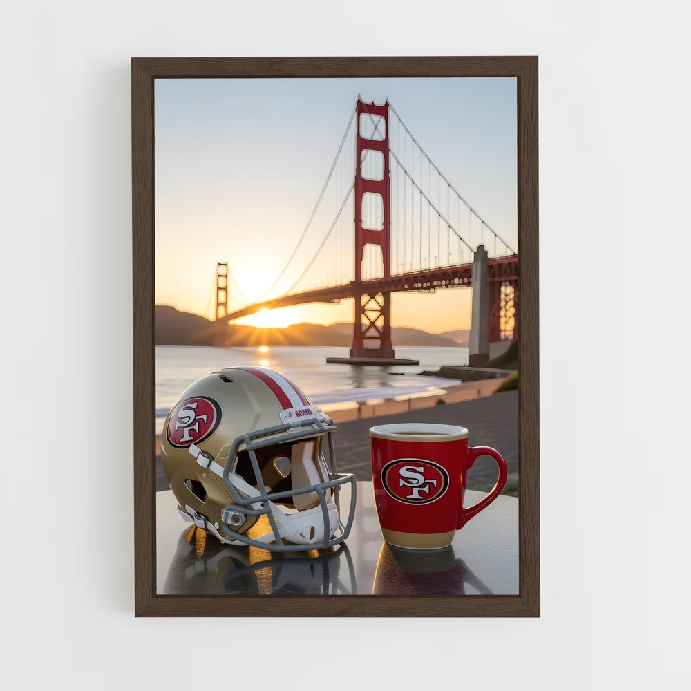 ap-san francisco 49ers-12 cadre Bois foncé