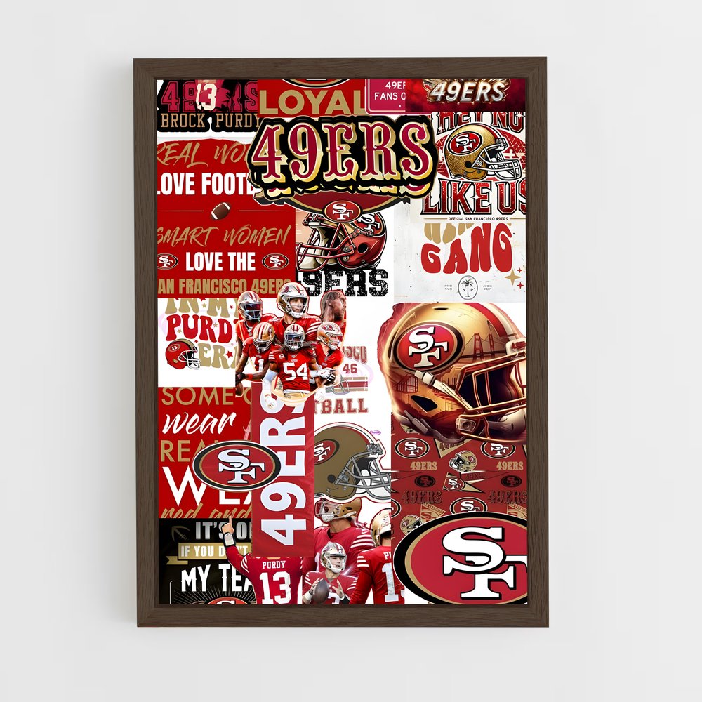 ap-san francisco 49ers-7 cadre Bois foncé
