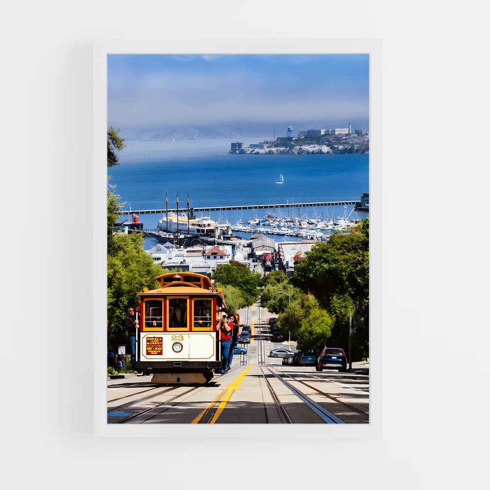 ap-san francisco cable car-1 cadre Blanc
