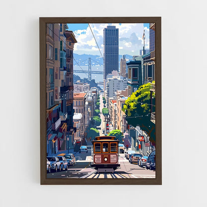 ap-san francisco cable car-7 cadre Bois foncé