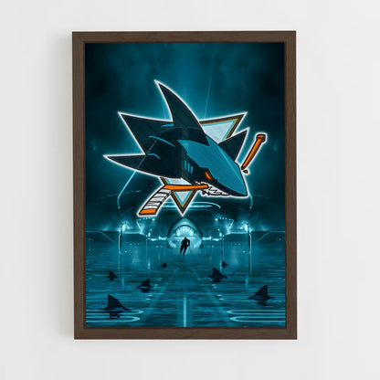 ap-san jose sharks-1 cadre Bois foncé