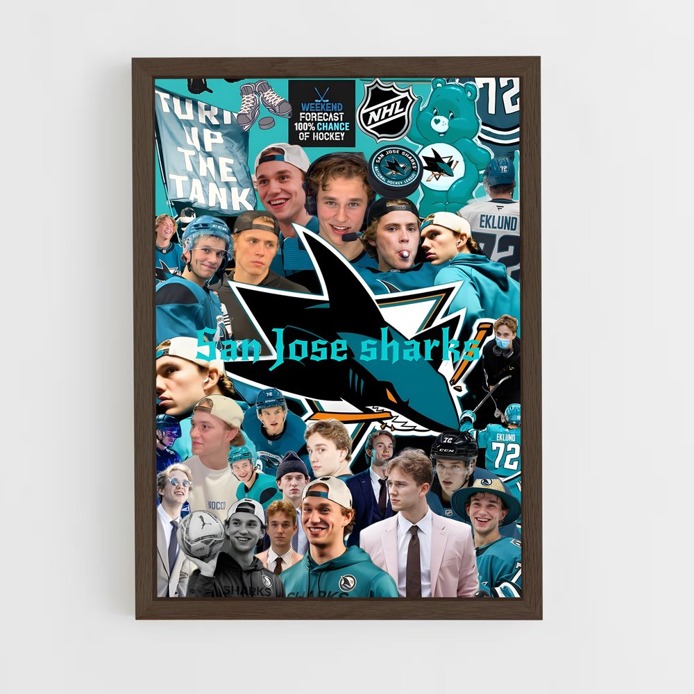 ap-san jose sharks-3 cadre Bois foncé