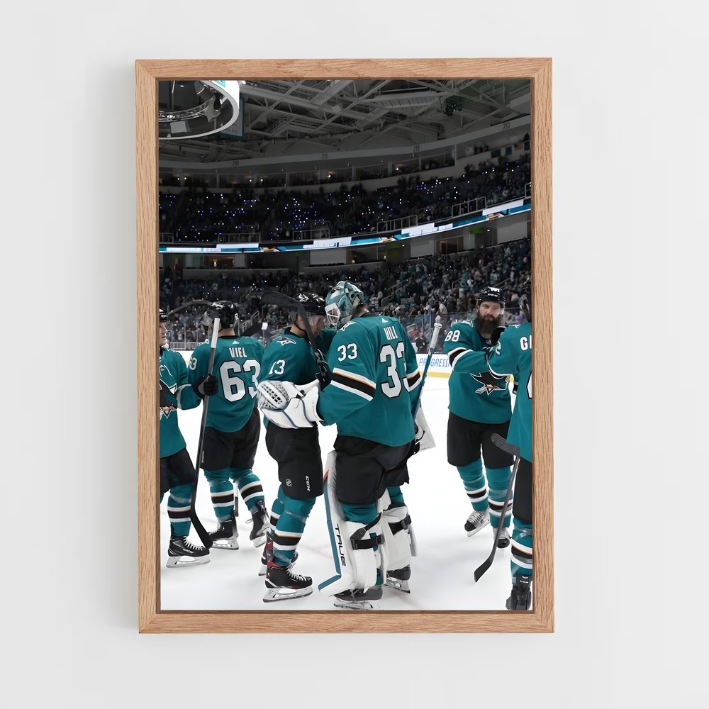 ap-san jose sharks-6 cadre Bois clair