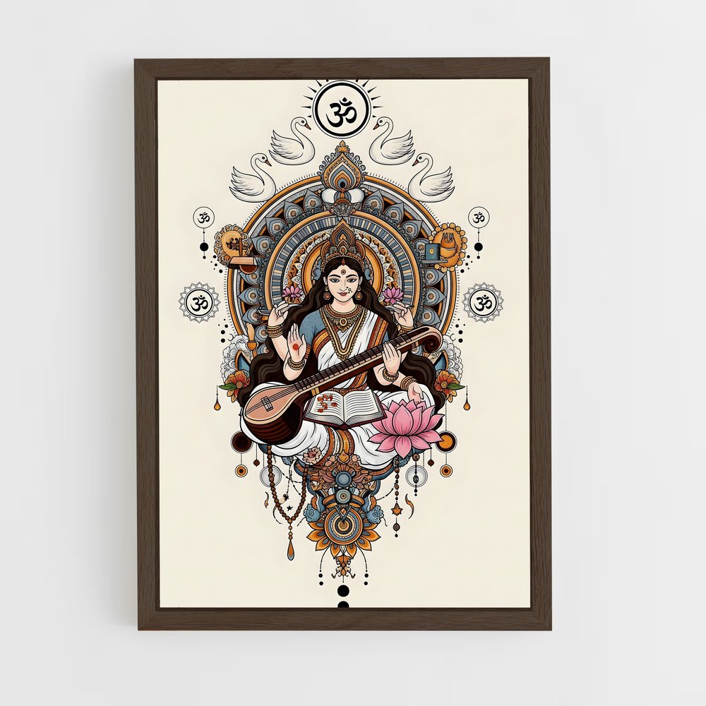 ap-saraswati-8 cadre Bois foncé