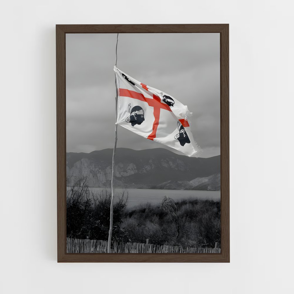 ap-sardinia flag-2 cadre Bois foncé