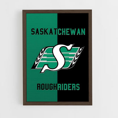 ap-saskatchewan roughriders-2 cadre Bois foncé