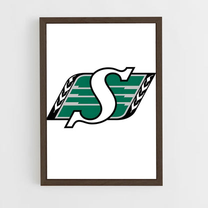 ap-saskatchewan roughriders-3 cadre Bois foncé