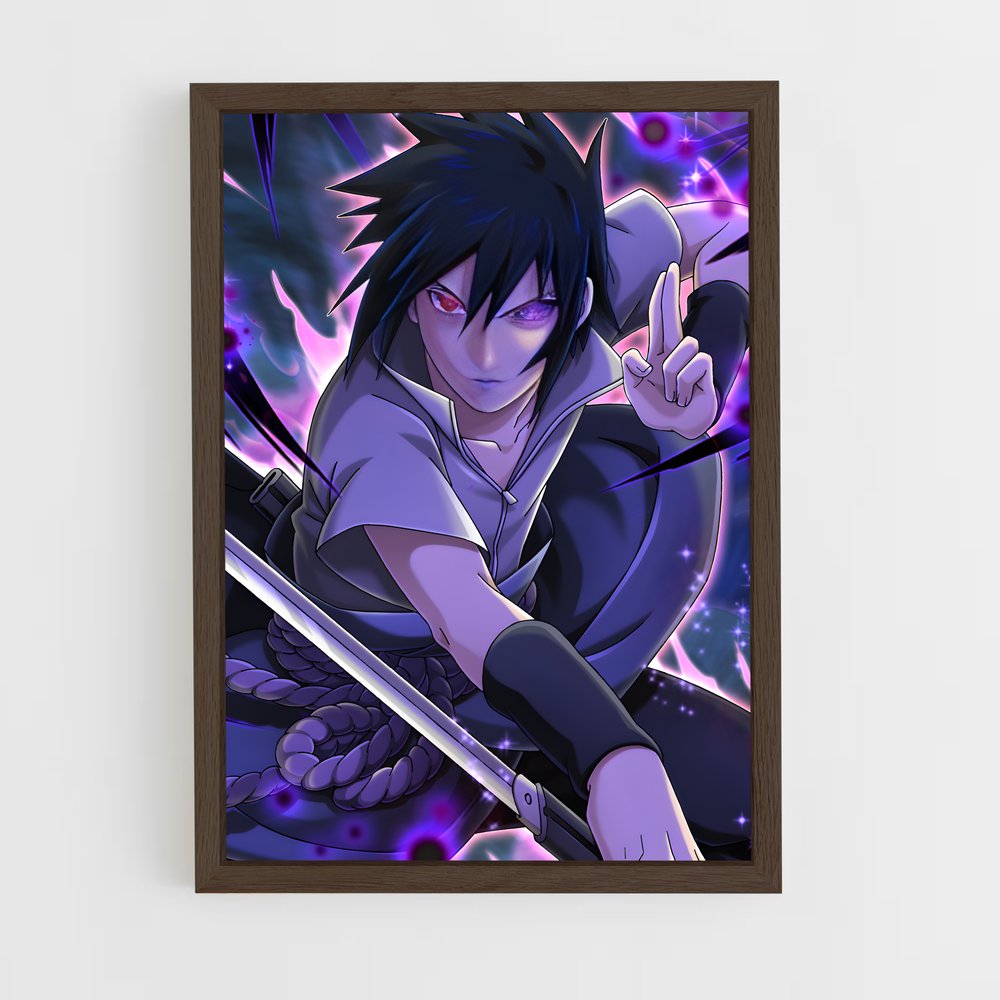 ap-sasuke uchiha-3 cadre Bois foncé
