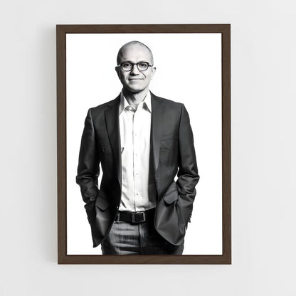 ap-satya nadella-2 cadre Bois foncé