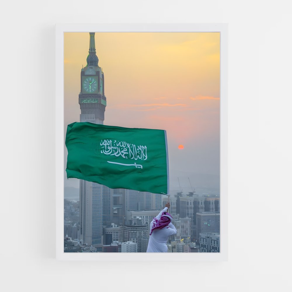 ap-saudi arabia flag-2 cadre Blanc