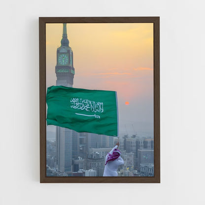 ap-saudi arabia flag-2 cadre Bois foncé