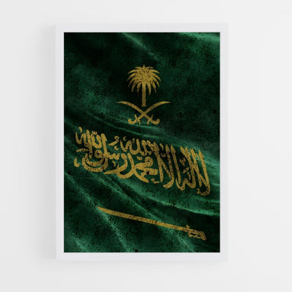 ap-saudi arabia flag-4 cadre Blanc